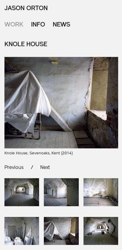 Screenshot of photographer Jason Orton's Knole House project.