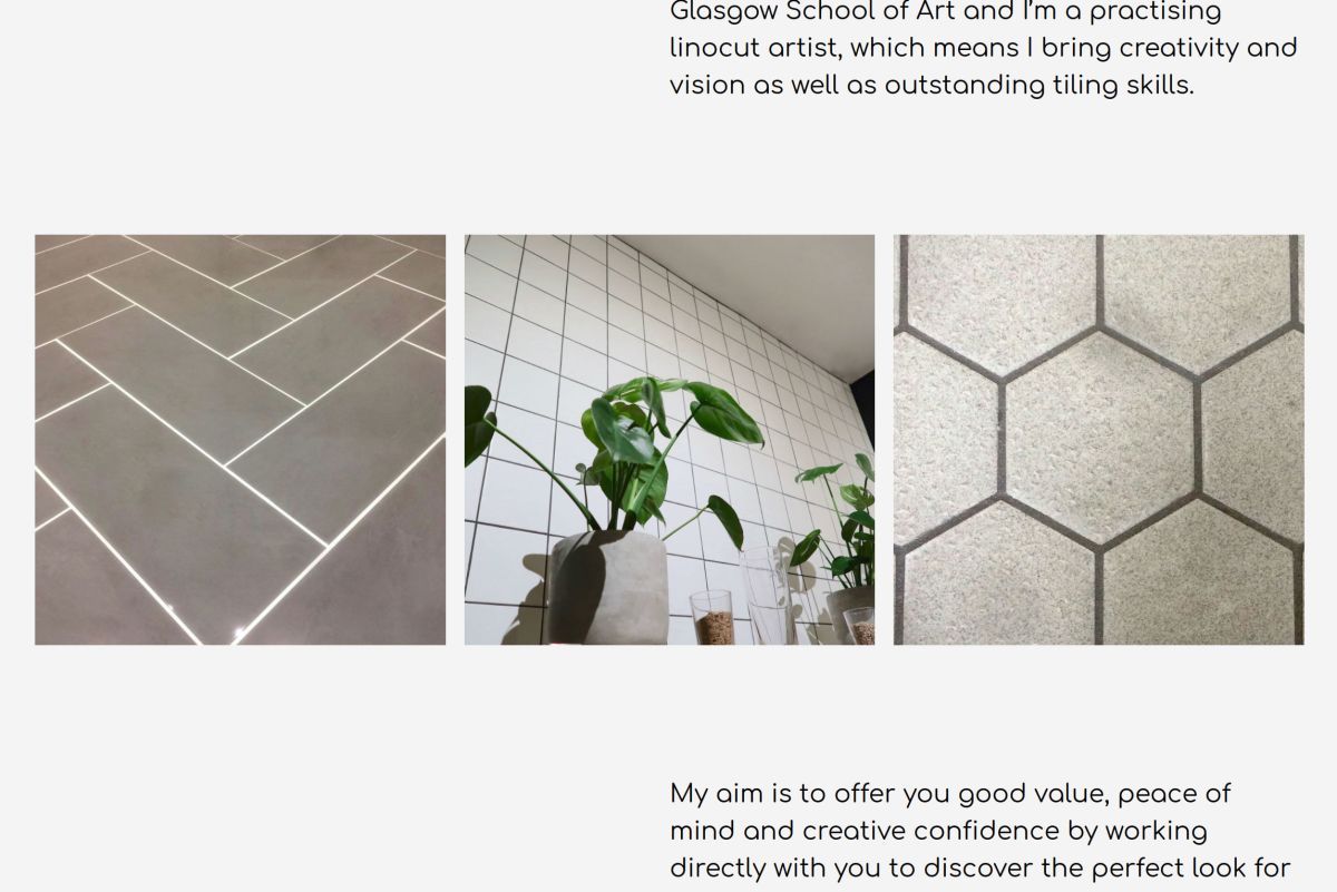 three images of modern tiling.