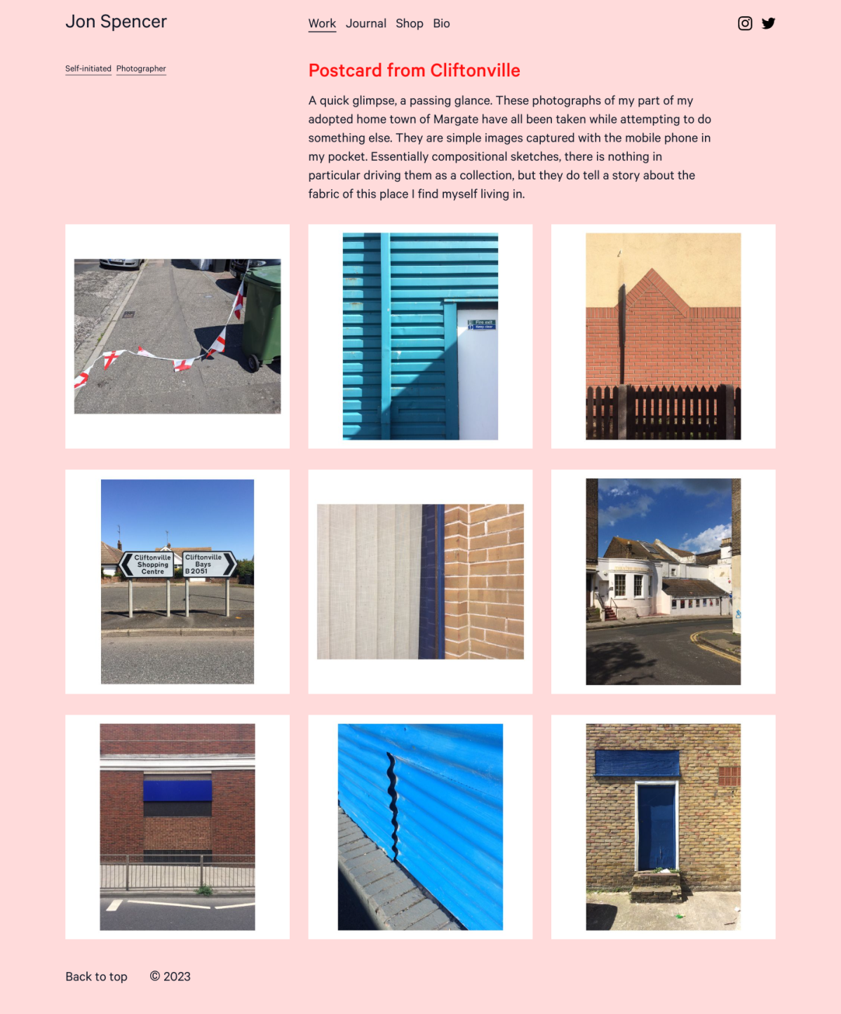 set of photos showing colourful details of buildings.