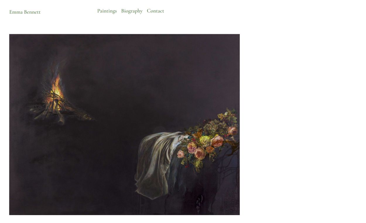 Artist Emma Bennett's website showing one of her paintings.