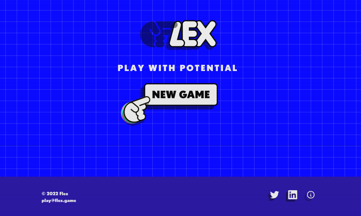 Website for Flex with gaming aesthetic and