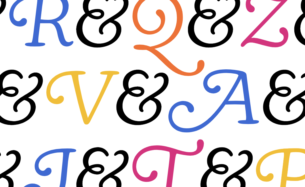 Colour letters from a curly font.