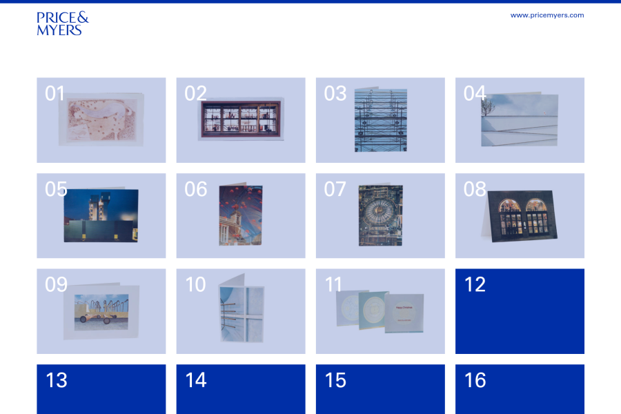 Online advent calendar for Price & Myers.