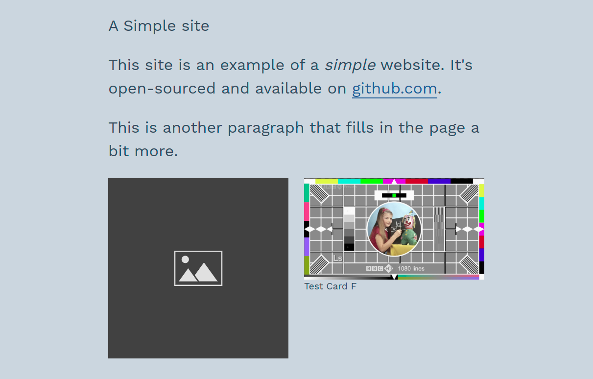 Example website of a simple website.