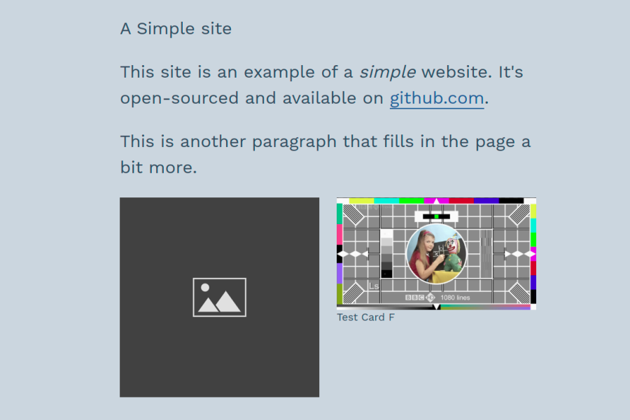 Example website of a simple website.